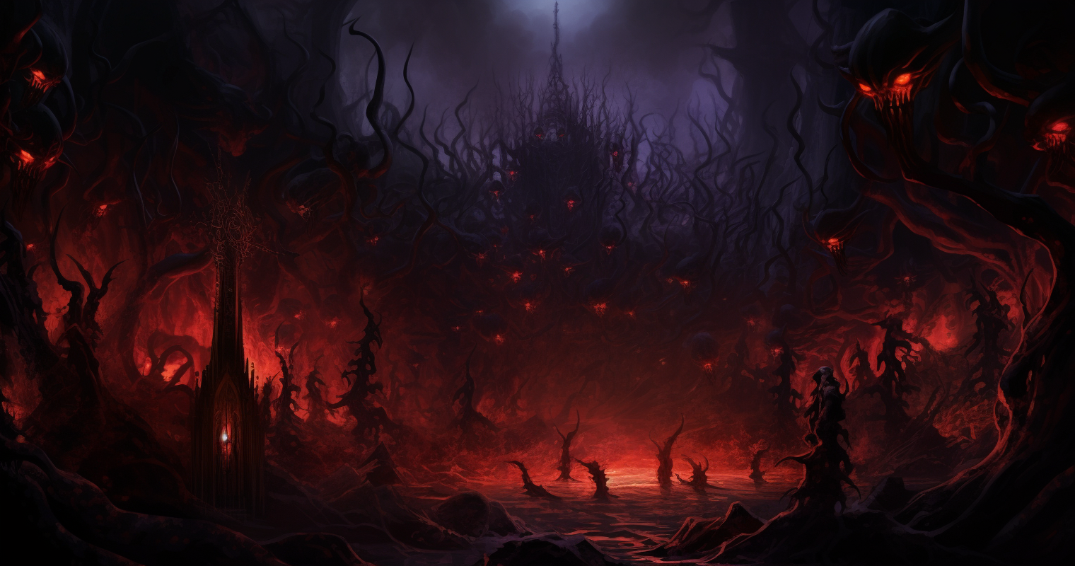 Shadowy souls in Hades concept art