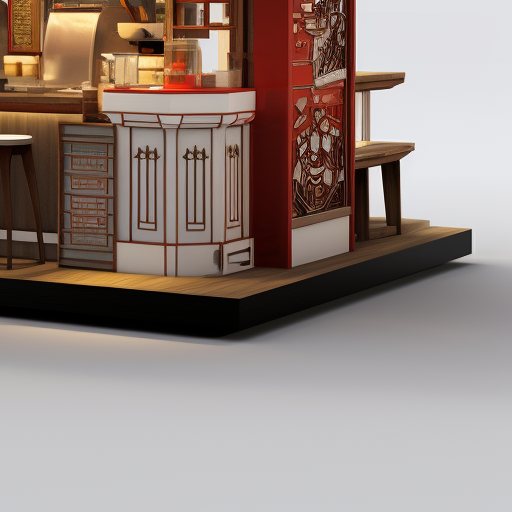 Hainanese coffee shop kiosk design