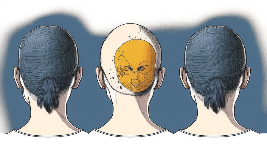 Diagram of hair transplant patient