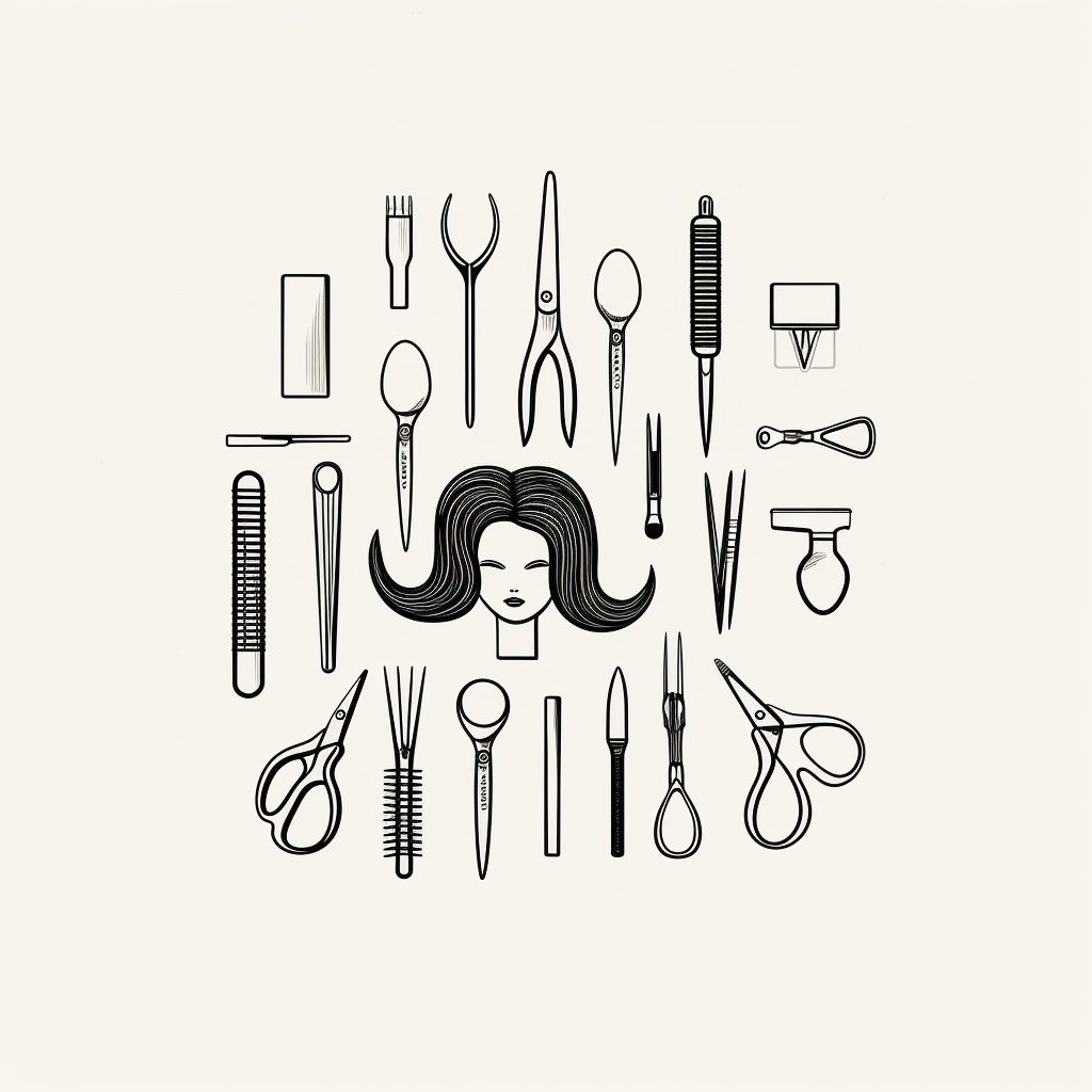 Hairdressing Tools Minimalist Vector Illustration