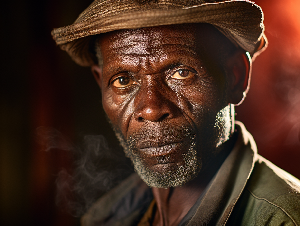 Middle-Age Haitian Man with Dynamic Lighting