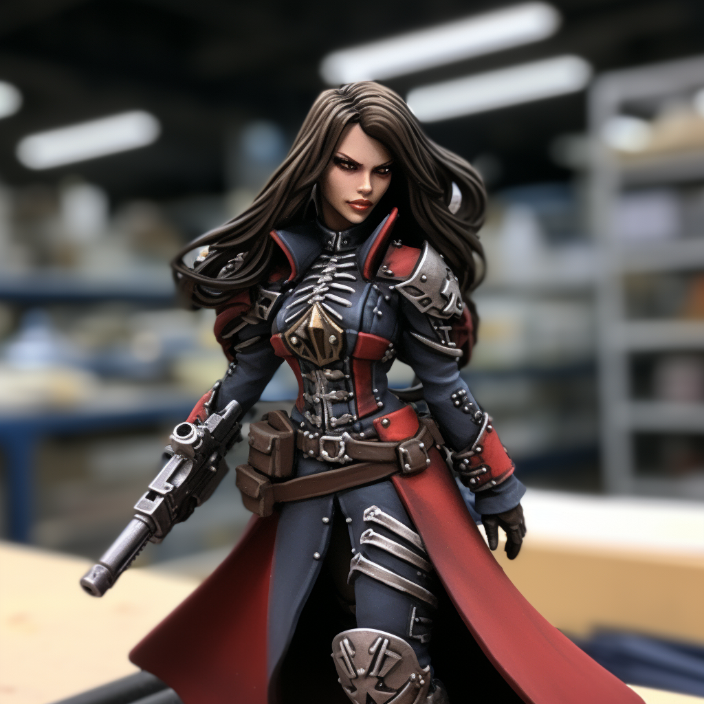 Half-Eldar Female Rogue Trader with Beautiful Dark Hair