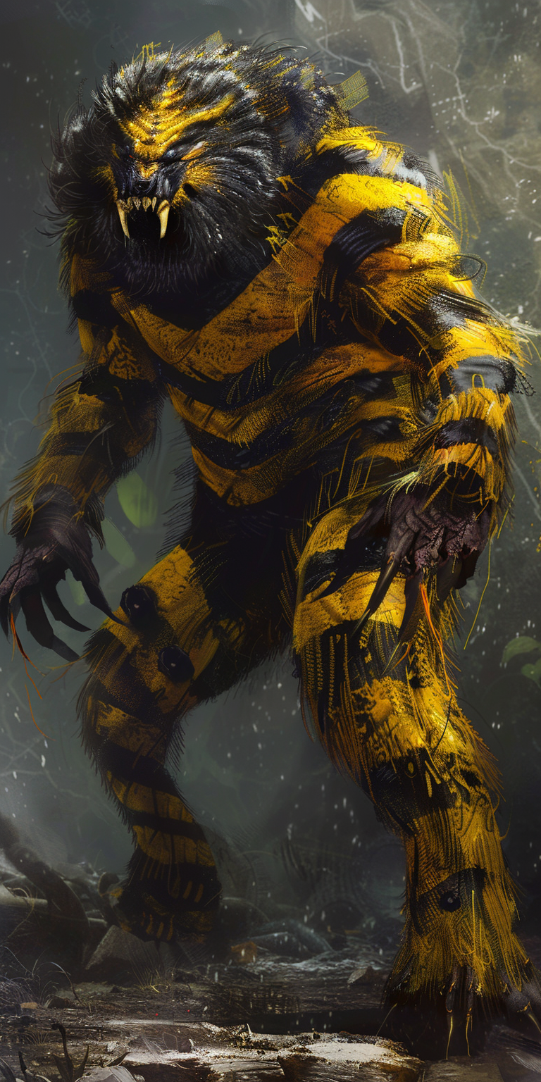 Half man bee cthulhu aggressive stare