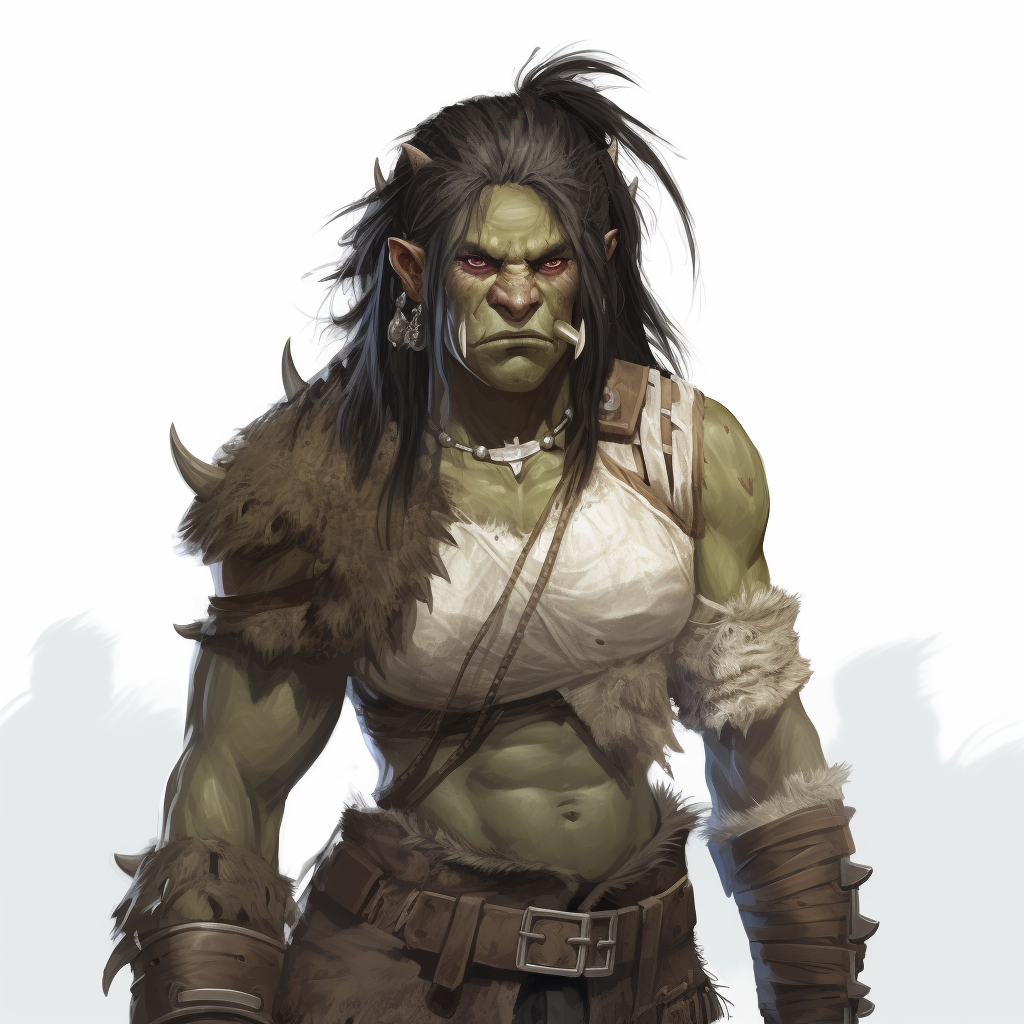 Female Half-Orc Barbarian Auntie