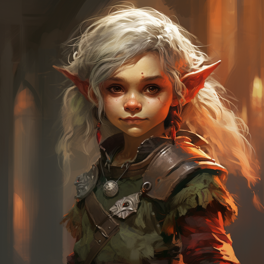 Halfling with drow elf features