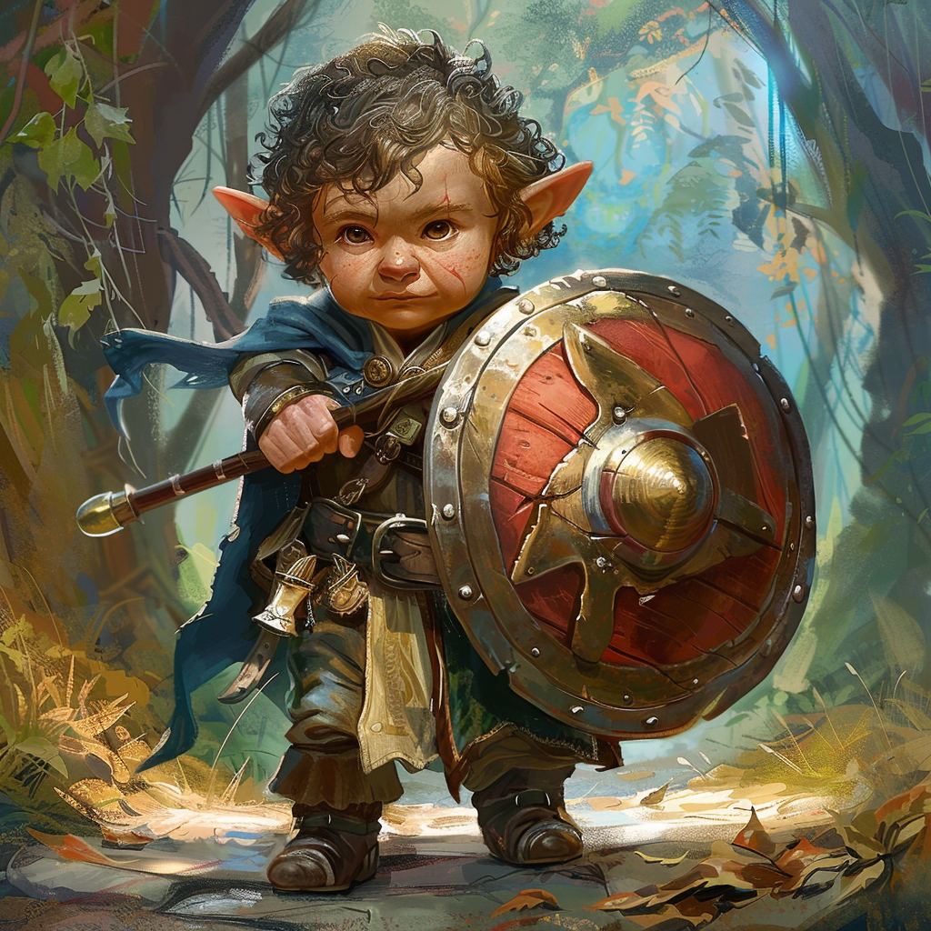 Halfling Paladin with Shield Fantasy