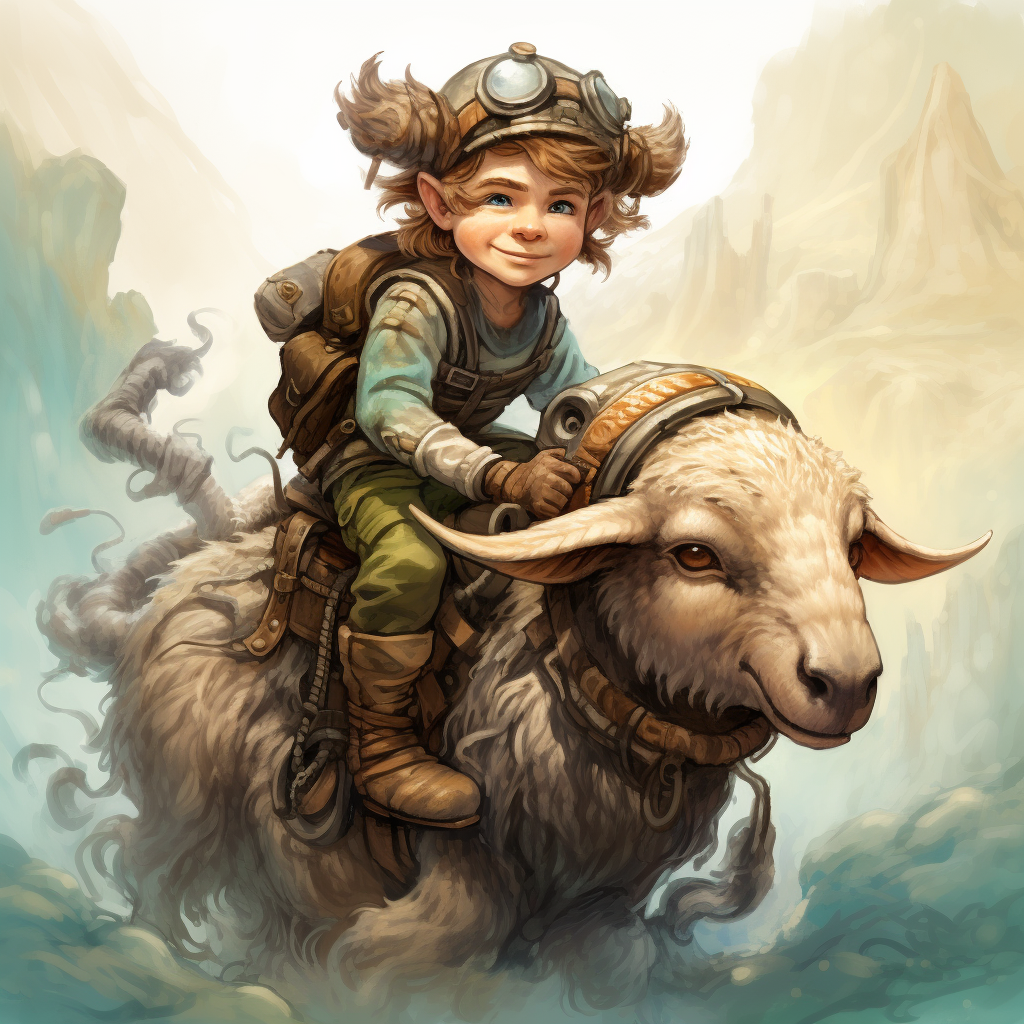 Halfling Ranger Riding Ram with Style