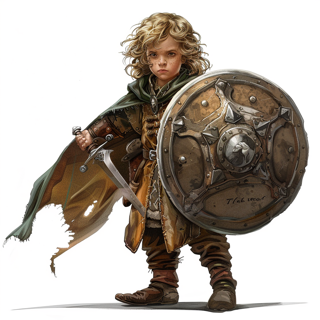 halfling hobbit paladin with shield