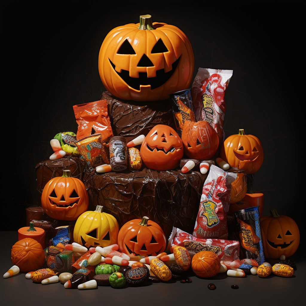 Assorted Halloween candy treats