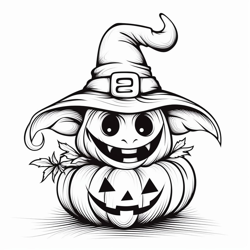 Simple Halloween Jack-o'-Lantern coloring page