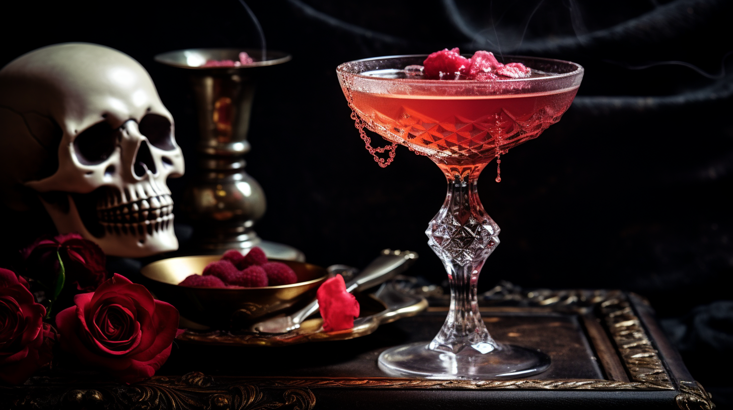 Spooky Halloween Martini on Table