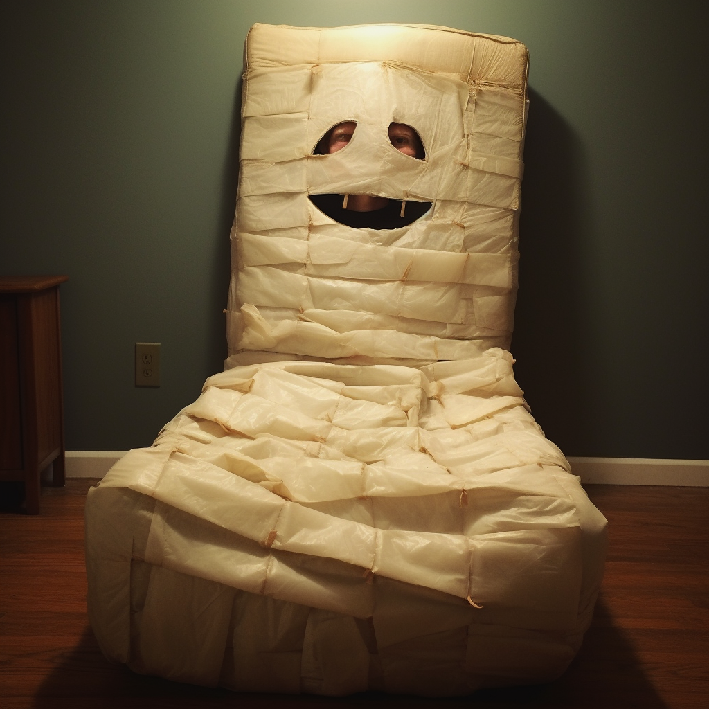 Man in Halloween Mattress Costume