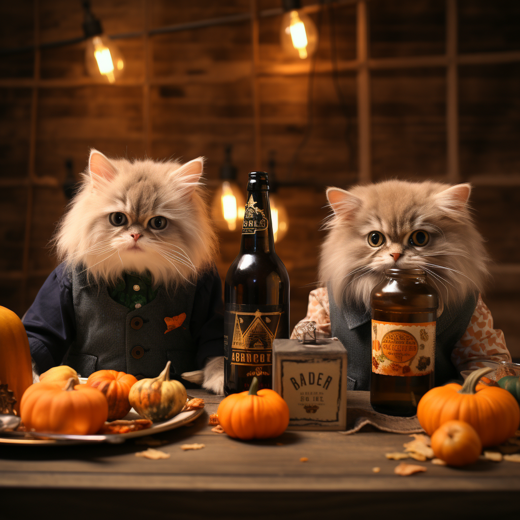 Cute cats in Halloween costumes