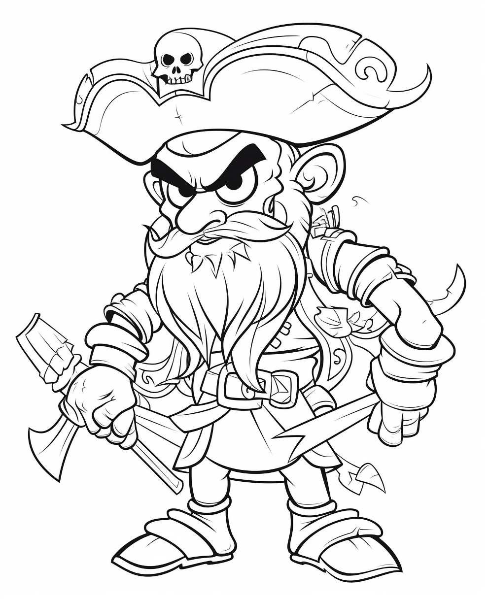 Halloween Pirates Coloring Page for Kids