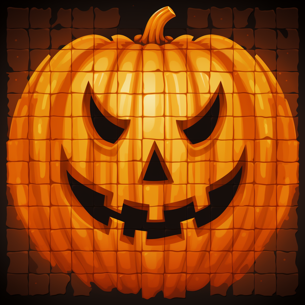 Halloween pumpkin pixel art texture