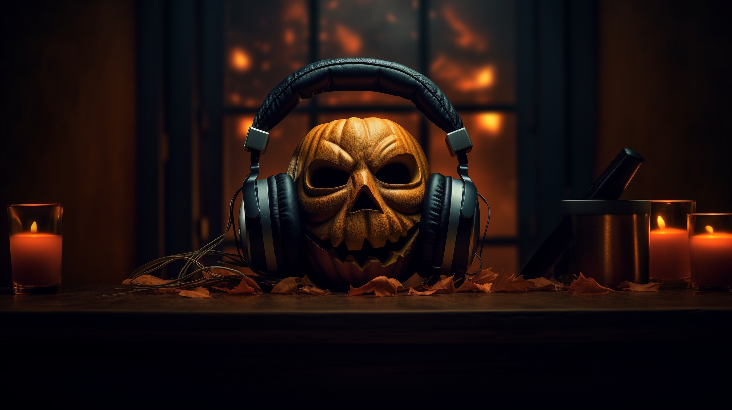 Halloween Pumpkin on DJ Table