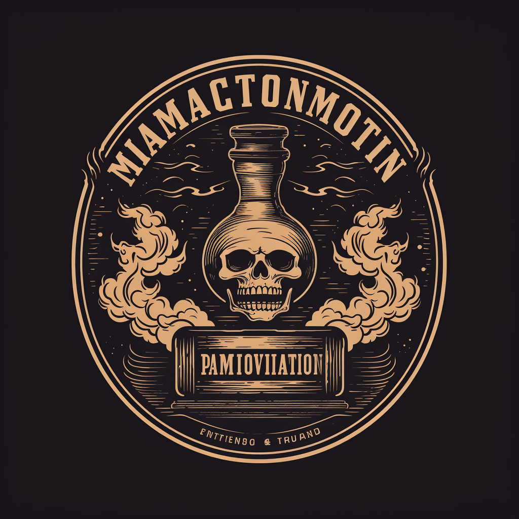 Vintage Halloween Potions Label Logo