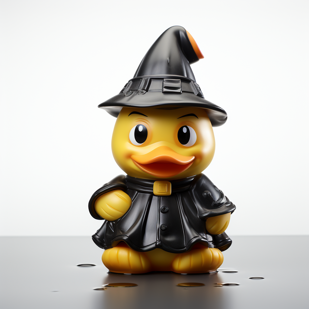 Cute rubber ducky wearing Halloween costume