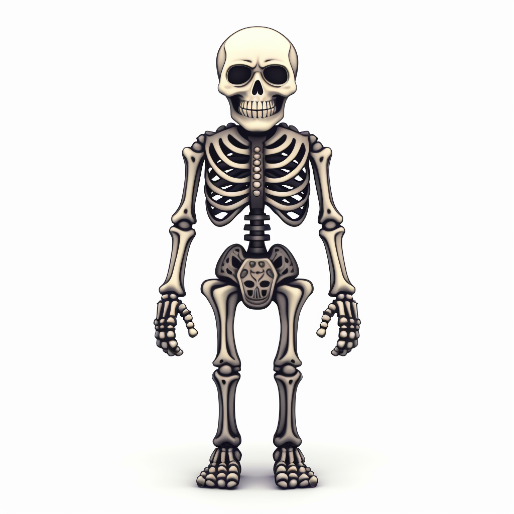 Halloween skeleton in black outline