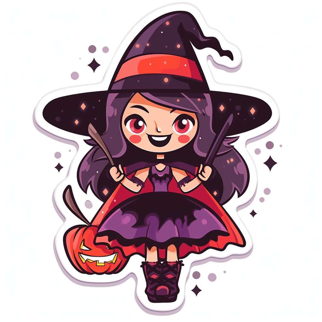 Halloween-themed cute vector sticker