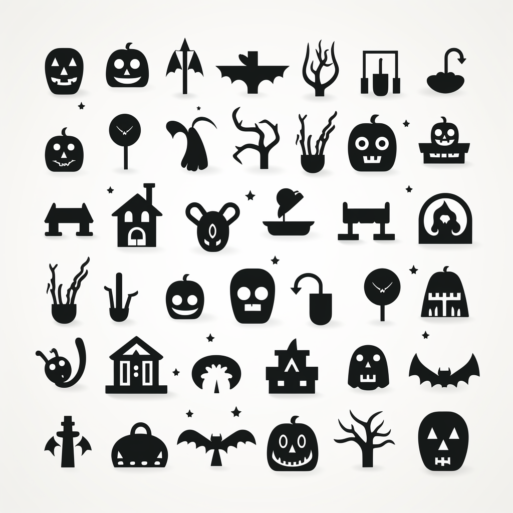 Creepy Halloween pattern with skeletons, pumpkins, and bats