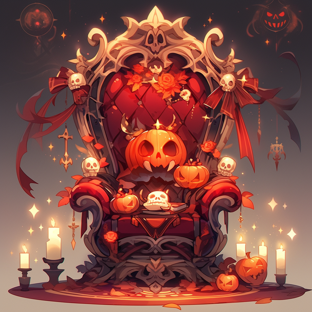 Halloween throne icon design in black and orange