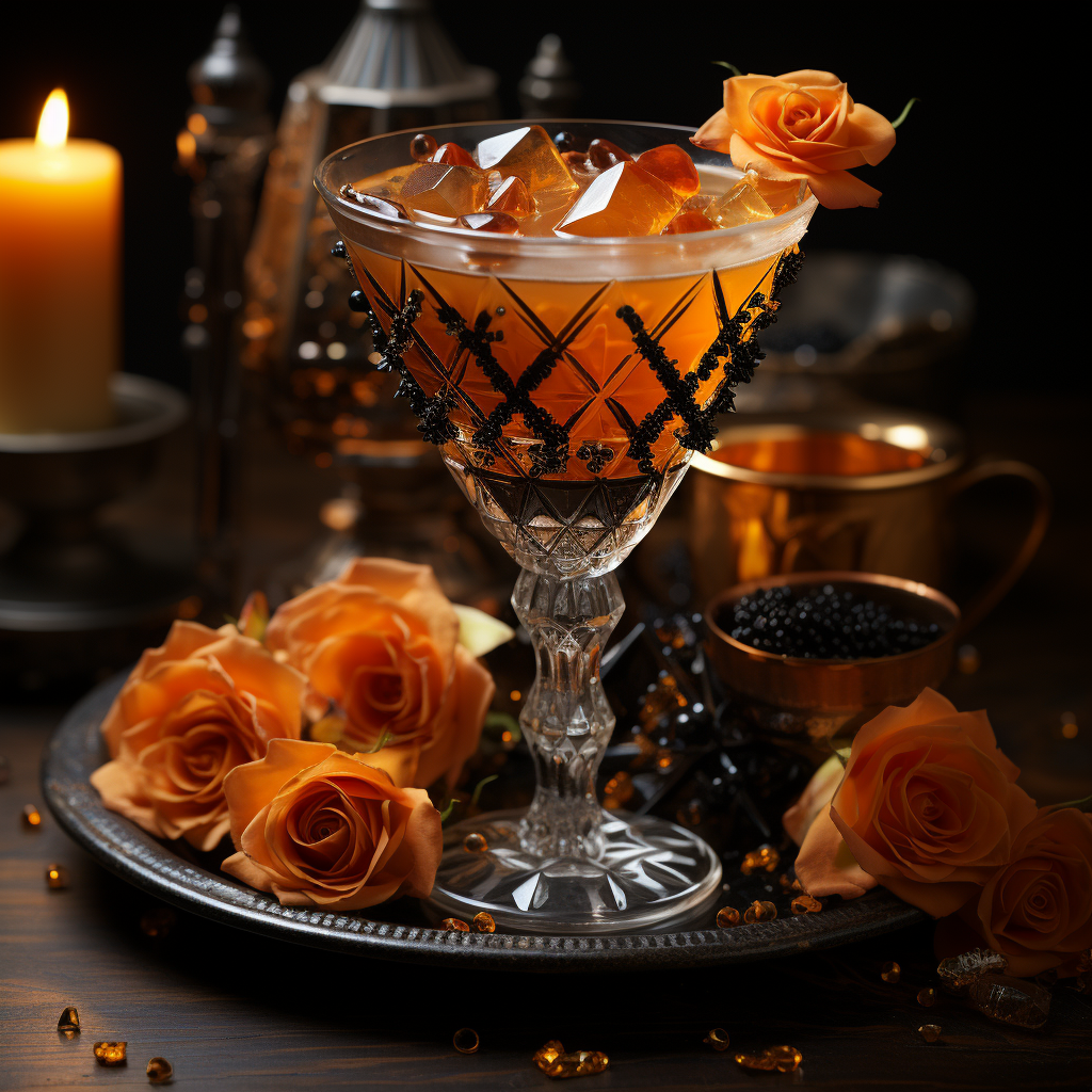 Halloween cocktail with abstract geometric design