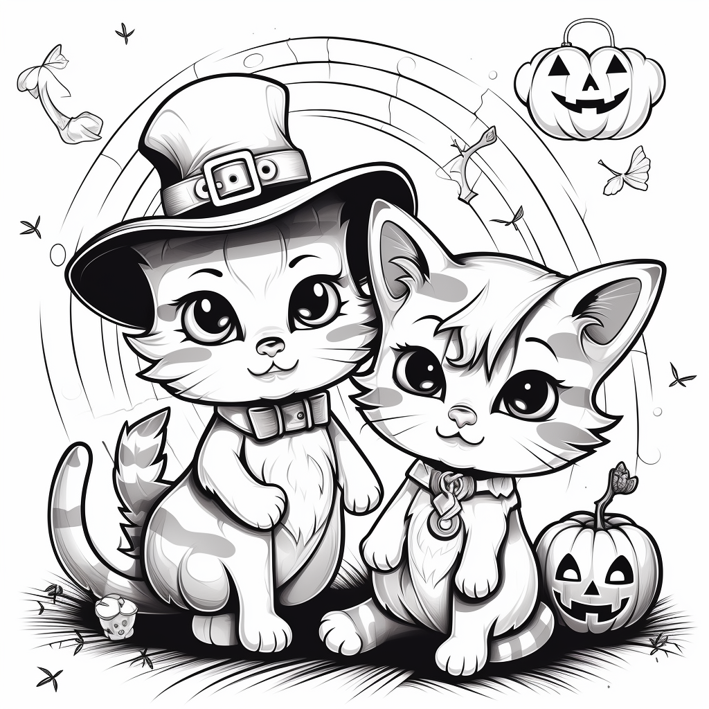 Black and White Halloween Cats