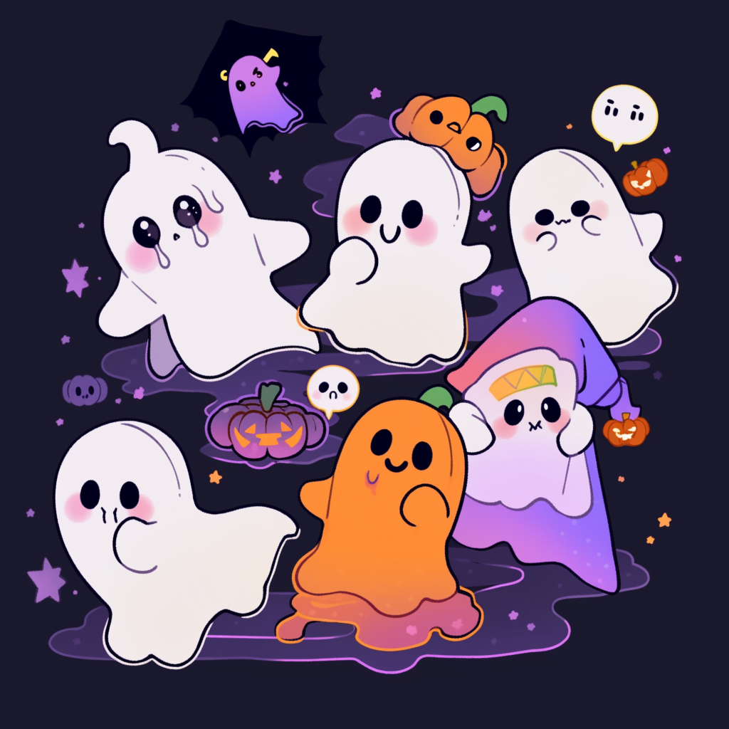 Cute Halloween Ghosts Clipart