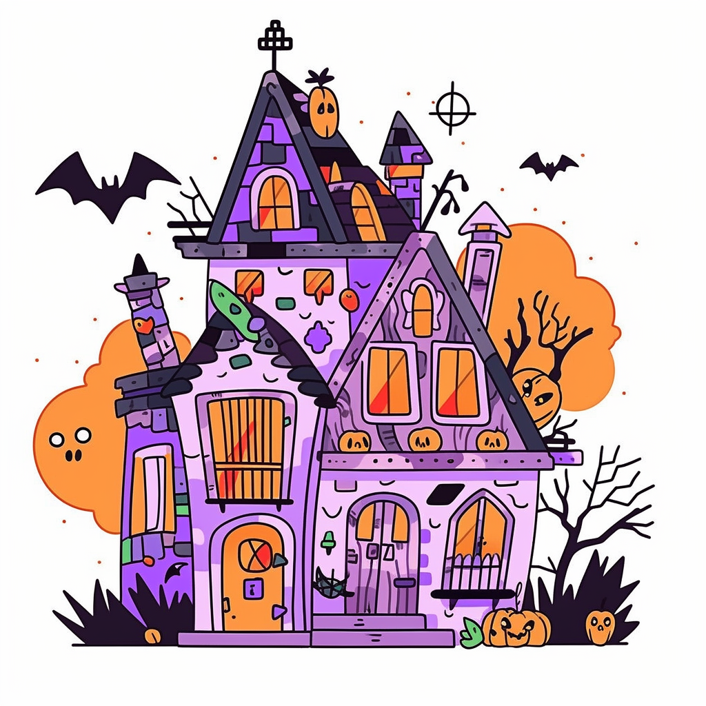 Cute Halloween haunted house clipart