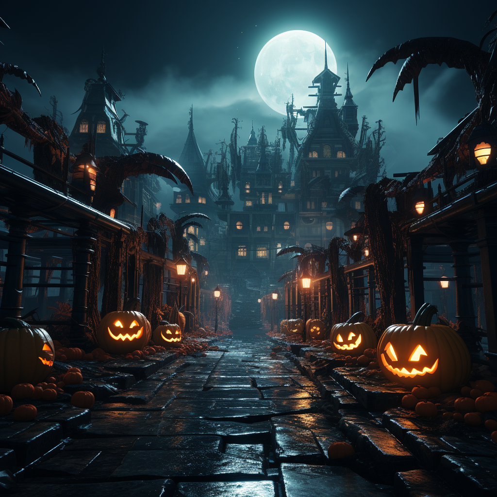 Surreal Halloween Cyberpunk Image in 4K