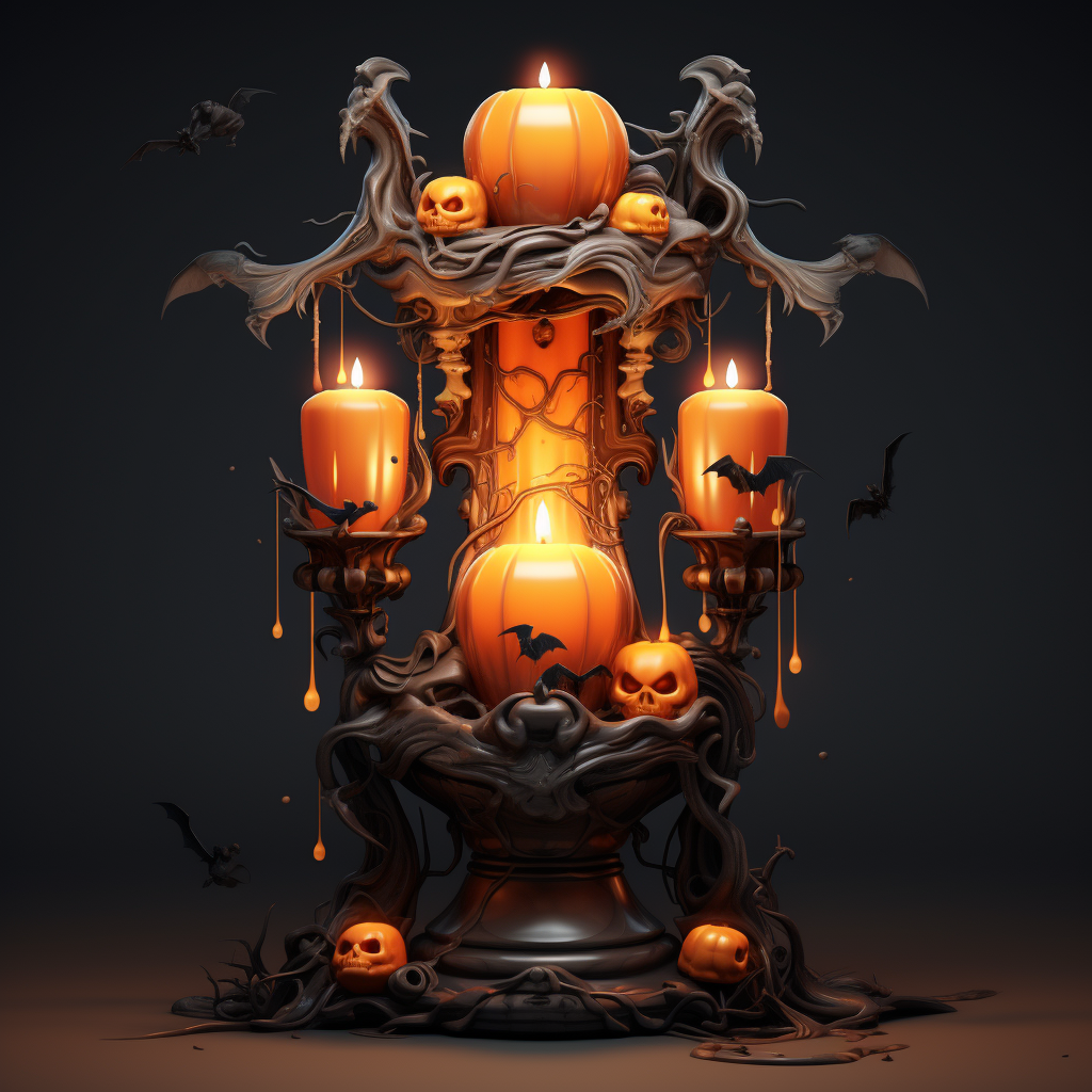 Halloween Decorated Ionic Pillar