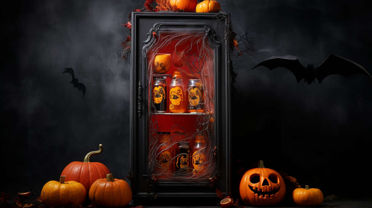 Spooky Halloween Fridge with Oil Painted Textures