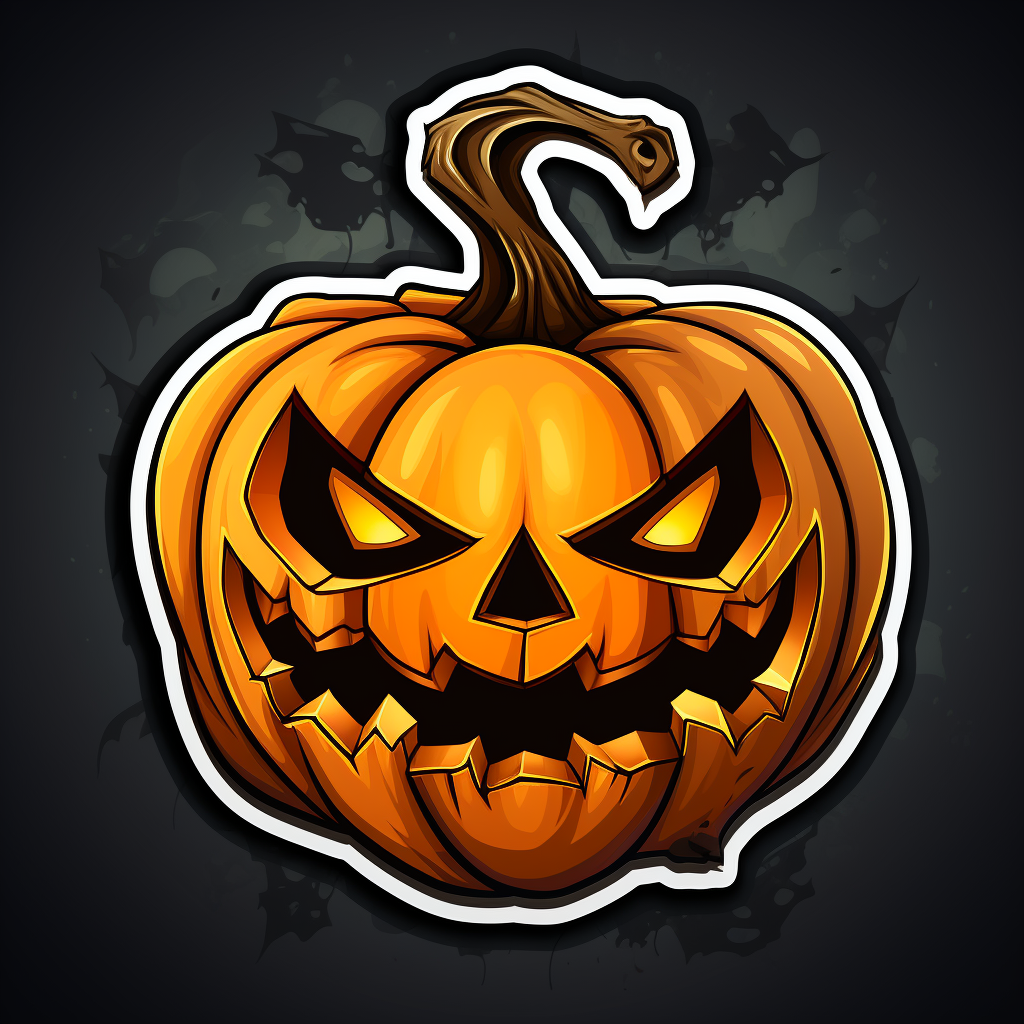 Halloween icon sticker with ghost