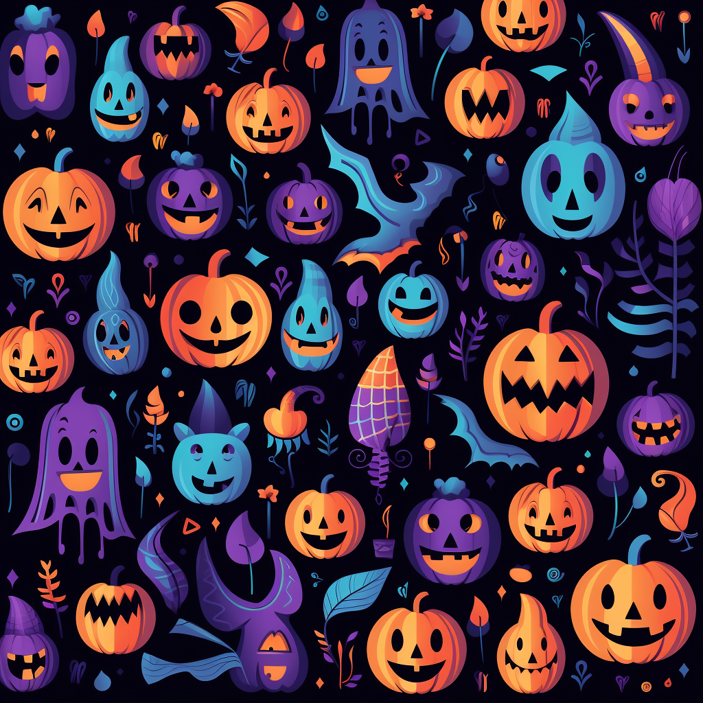 Colorful Halloween Fabric Pattern