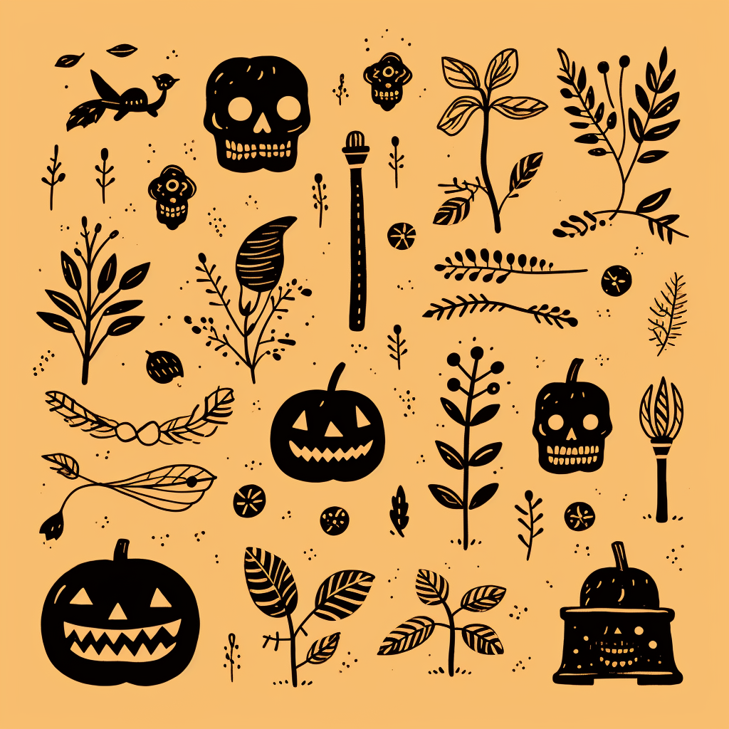 Halloween Procreate Stamp Brush Illustration