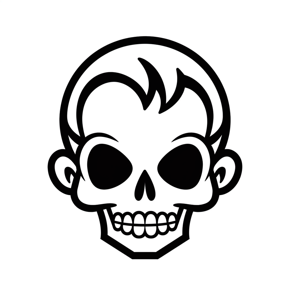 Cartoon of Happy Halloween Skull