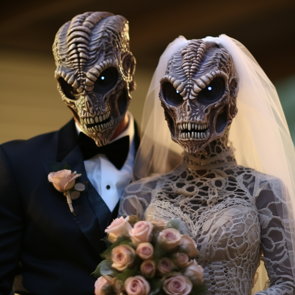 Unique Halloween-inspired reptilian wedding decorations