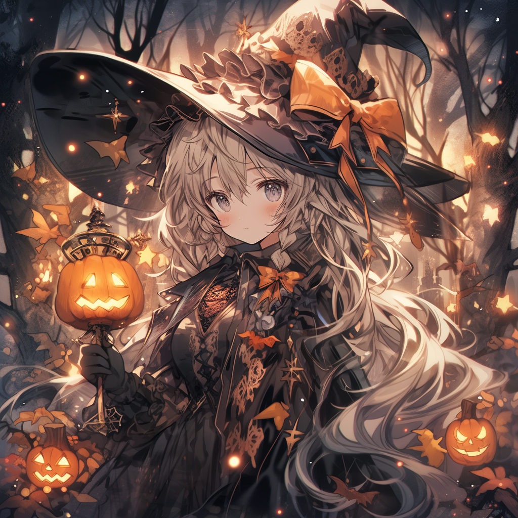 Halloween witches and ghosts artwork