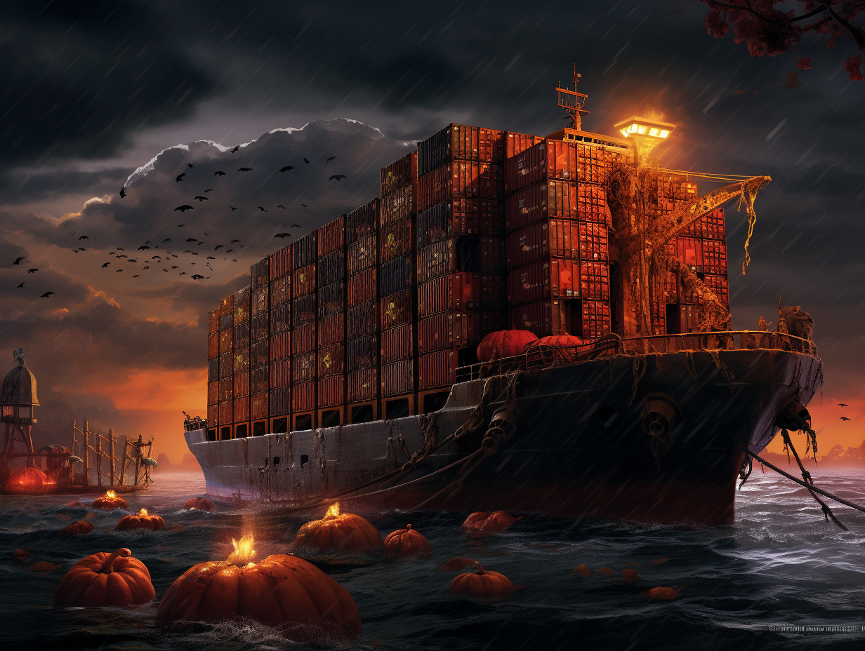 Spooky container vessel on Hallowin