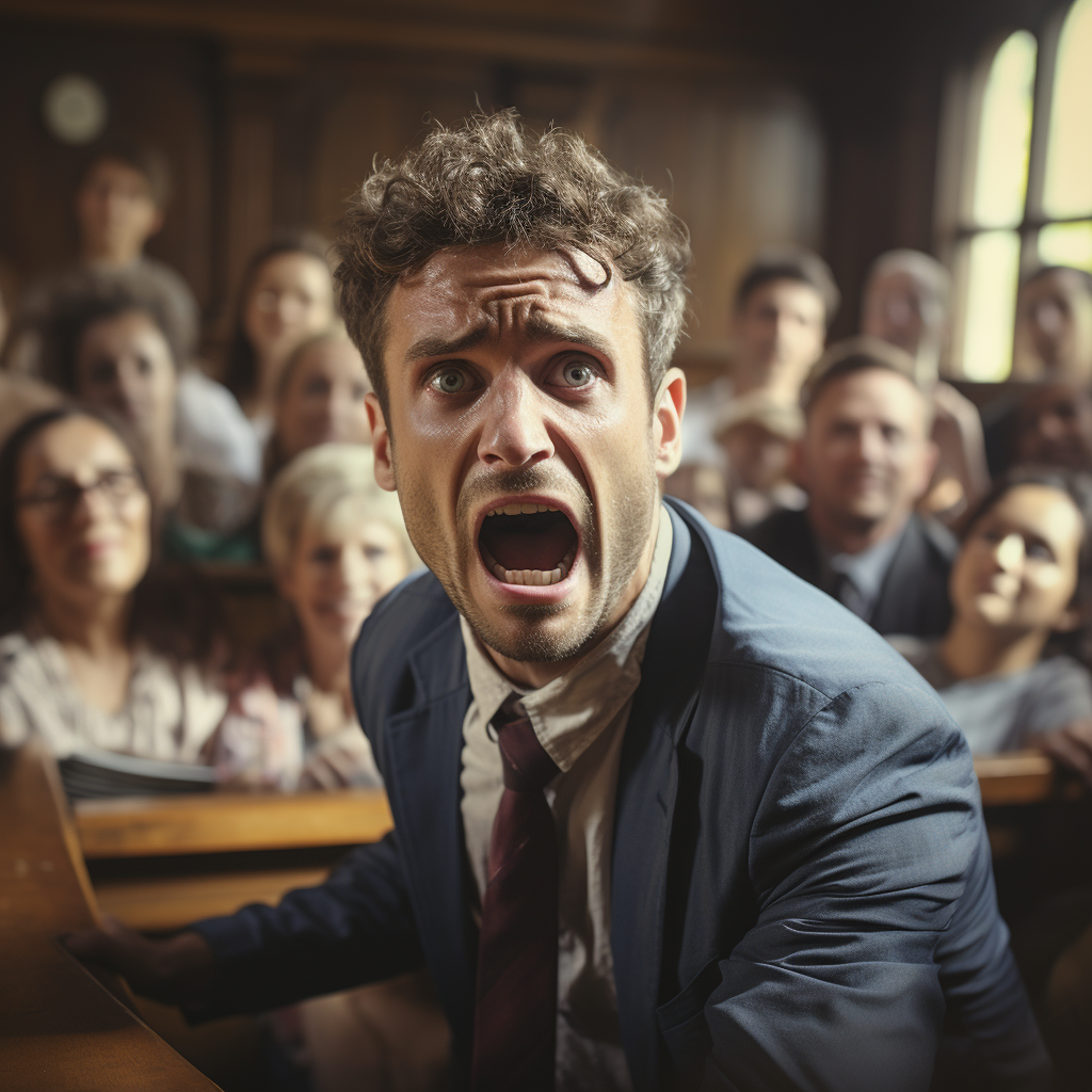 Hallucinating man in court trying lawyer