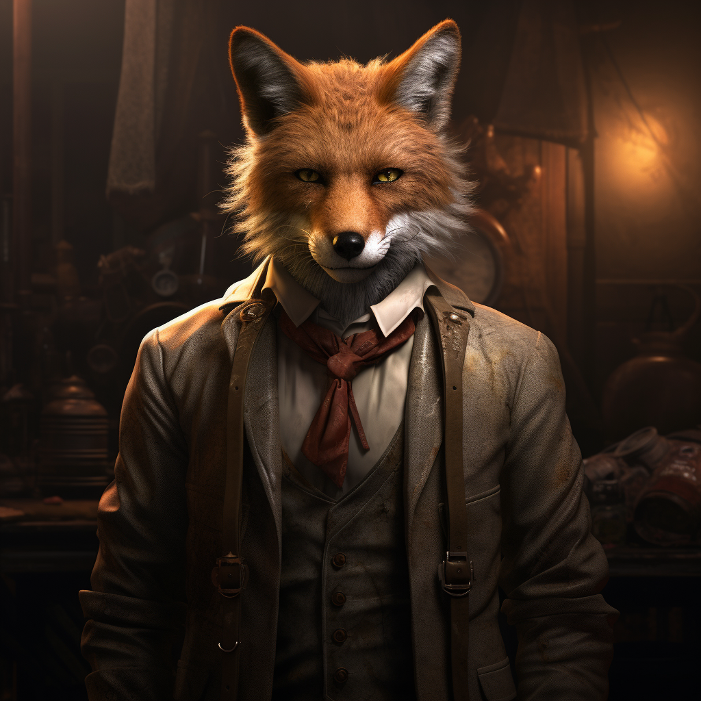 Beautiful halvbreed human fox portrait