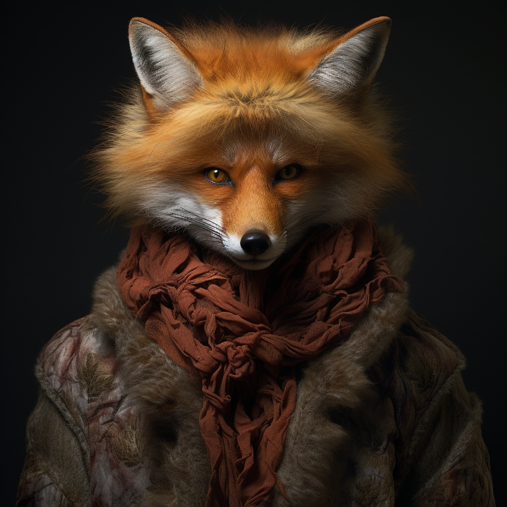 Beautiful Halvbreed Human Fox Portrait