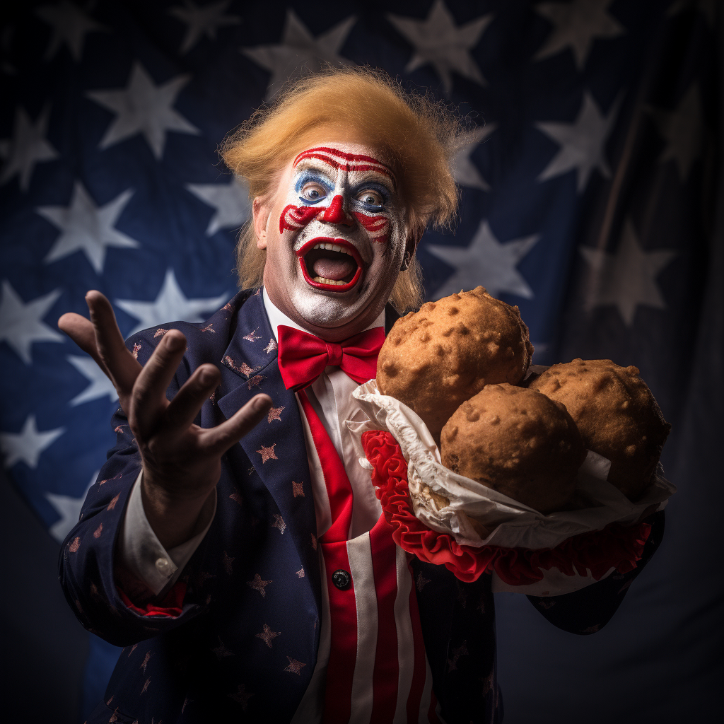 Funny Hamburger Clown Running for President