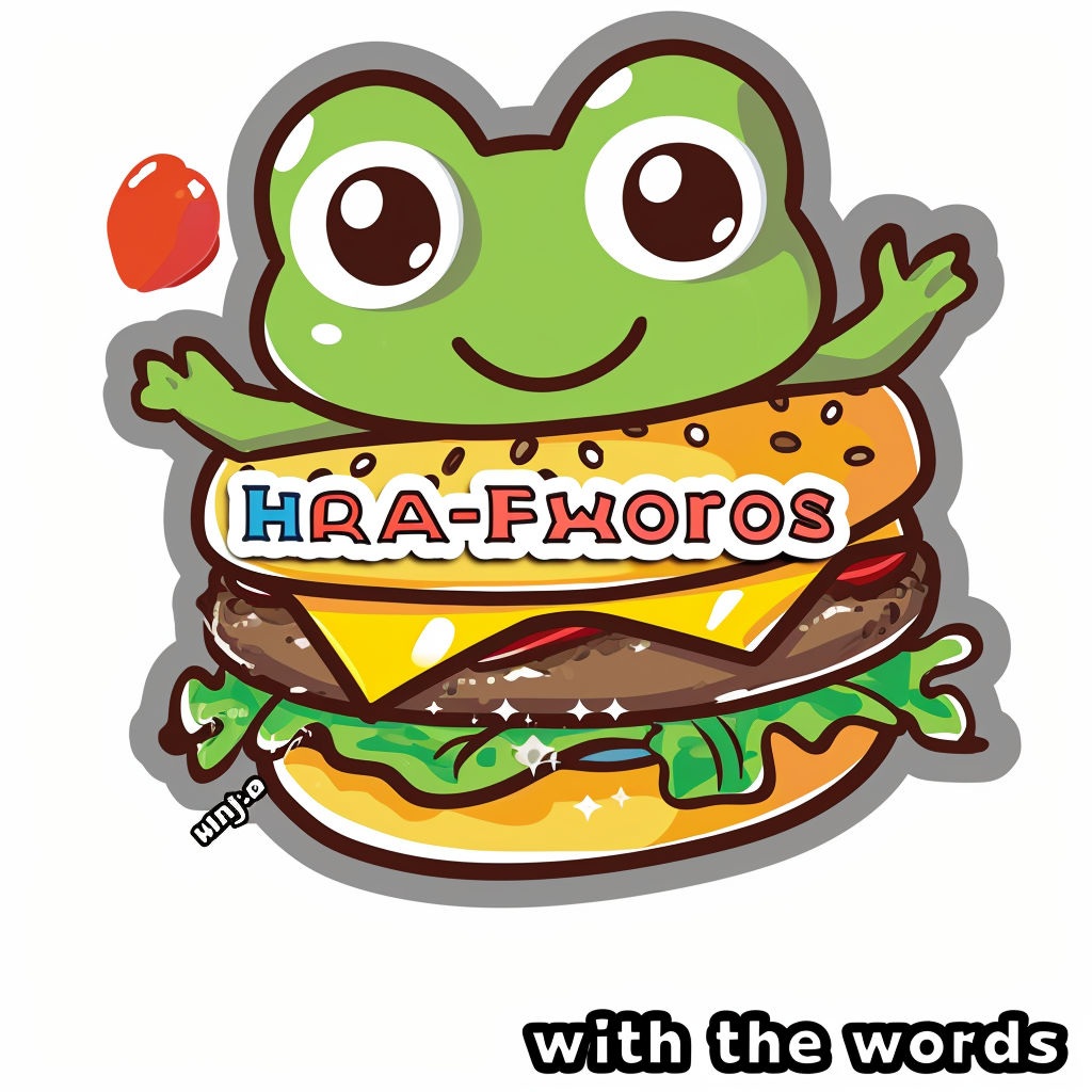 Cartoonish colorful hamburger sticker