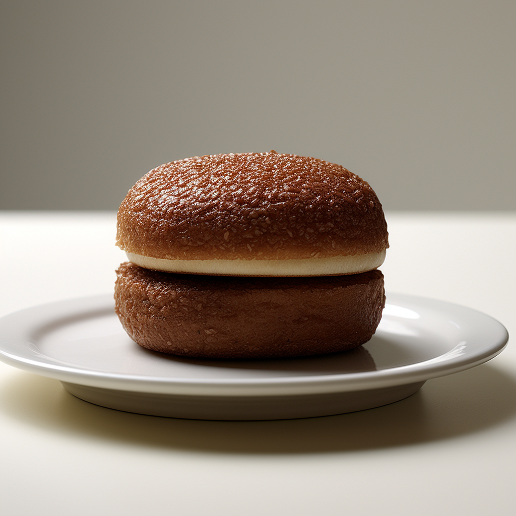 Mouth-watering hamburger on white plate