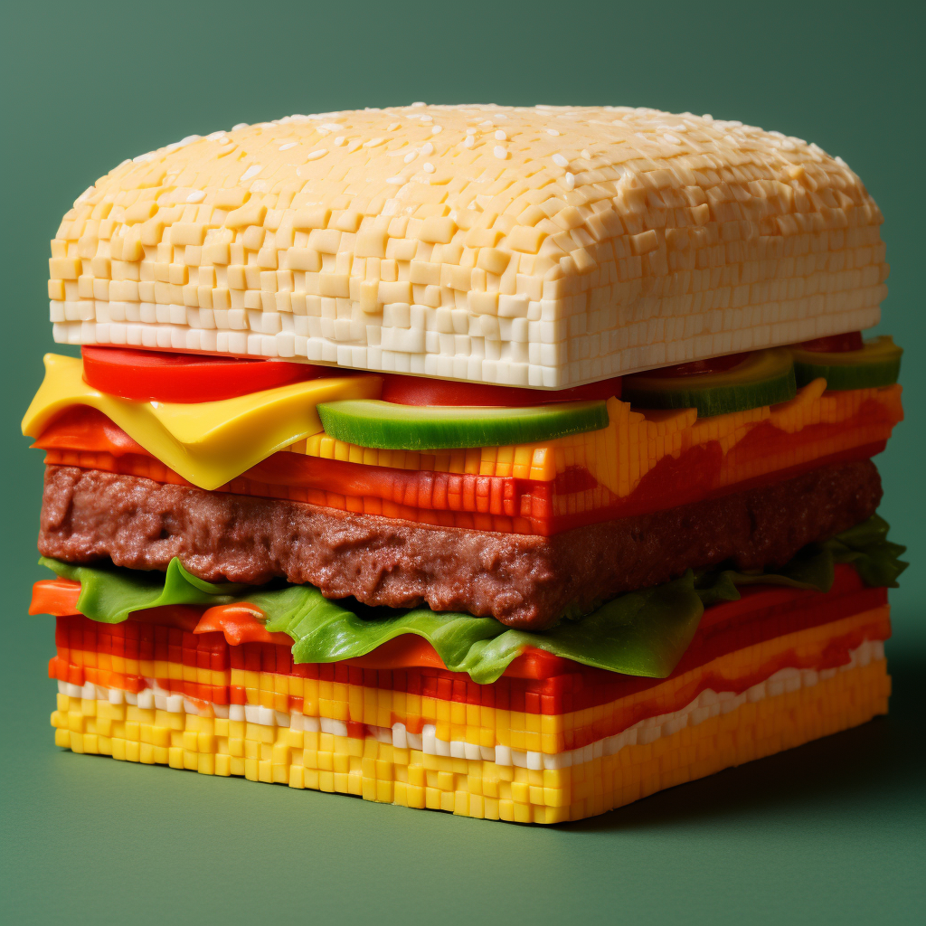 Hamburger texture on Lego brick