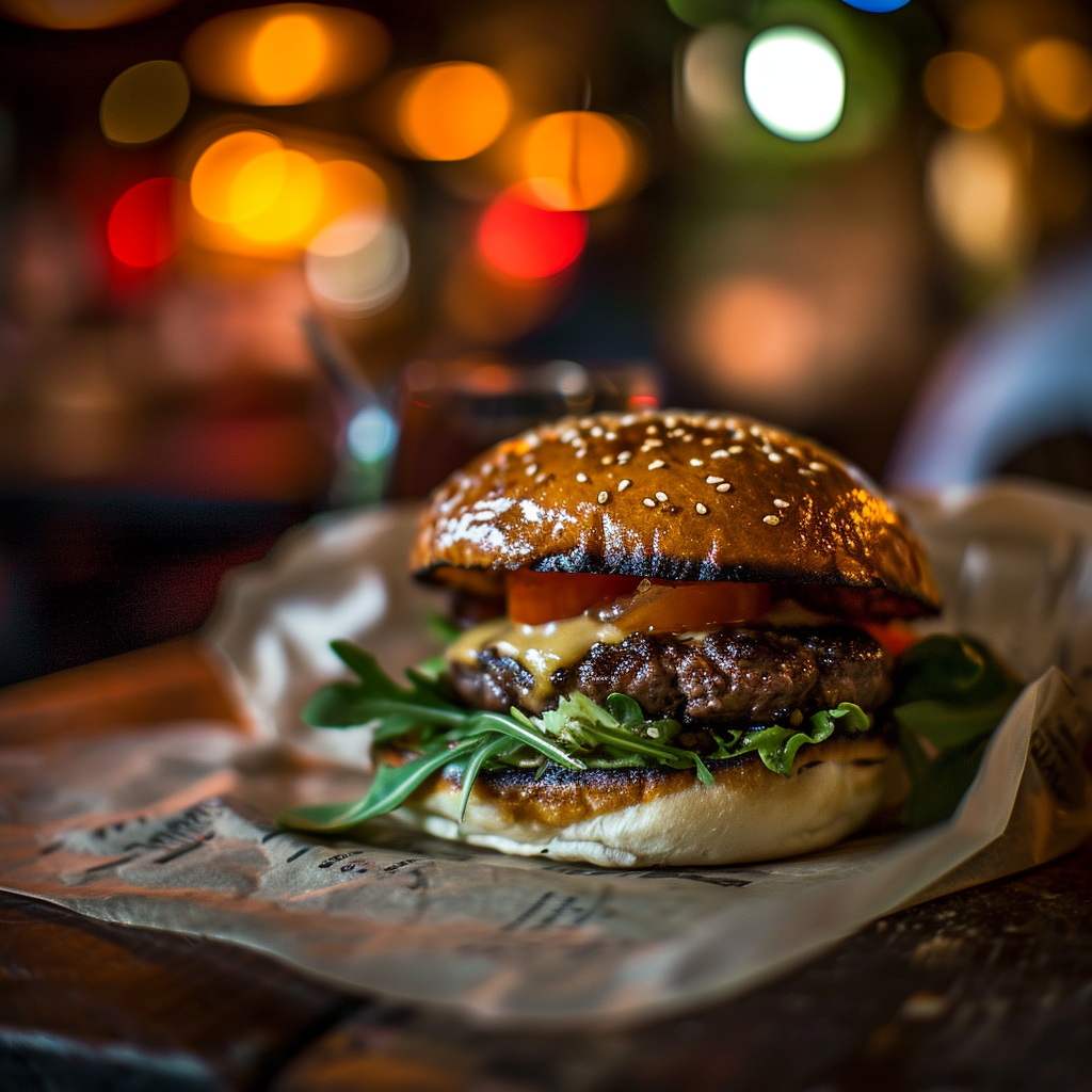 Tasty hamburgers on a plate