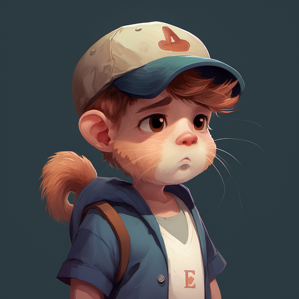 Adorable hamster kid wearing a baseball cap