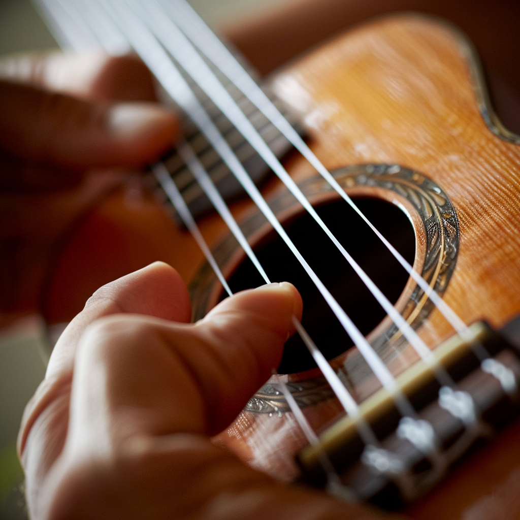 adjusting ukulele strings musician instrument